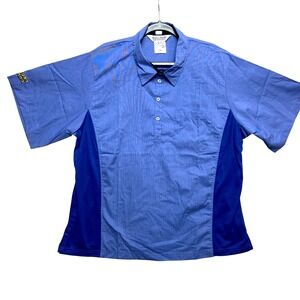 Waffle House Uniform Shirt Womens 2X Blue Short Sleeve Button Up Work